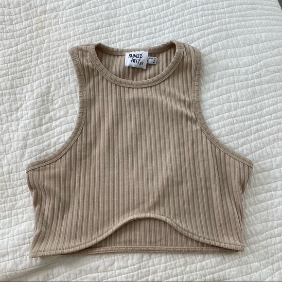 PrettyLittleThing Beige Ribbed Two-Piece Dress - Picture 2 of 5